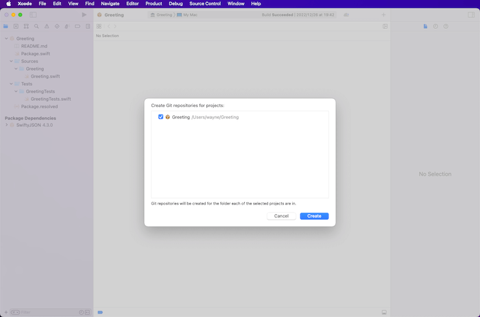 Create Git repositories for projects.